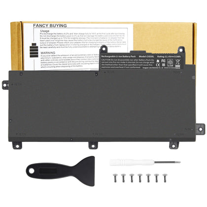 Fancy Buying front packaging showing CI03 battery and benefits