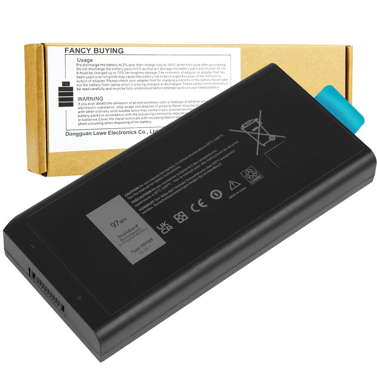 Fancy Buying battery front packaging showing model and compatibility for peace of mind