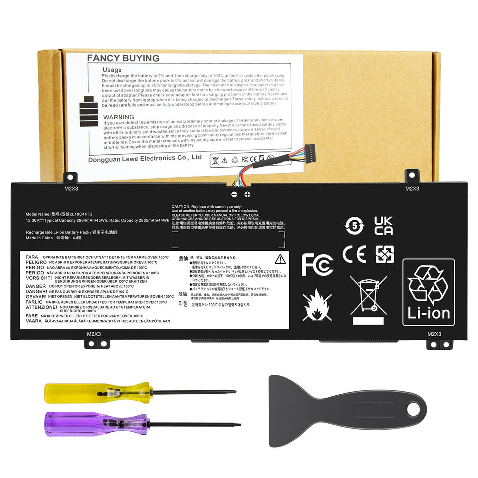 Fancy Buying battery front showing model and clean fit, restores Lenovo runtime