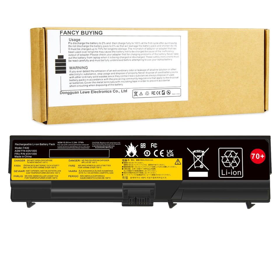 Fancy Buying front packaging for ThinkPad battery showing model and benefit of reliable replacement
