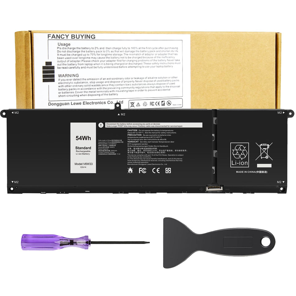 Fancy Buying front packaging of V6W33 battery showing reliable replacement benefit
