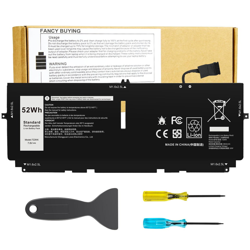 Fancy Buying front packaging showing battery and model compatibility, reassuring buyers
