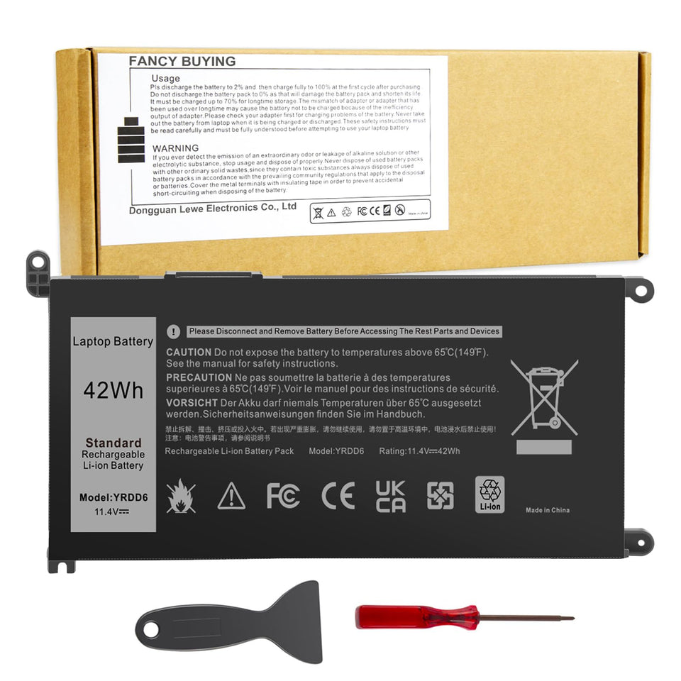 Fancy Buying front view of replacement battery showing model and compatibility benefits