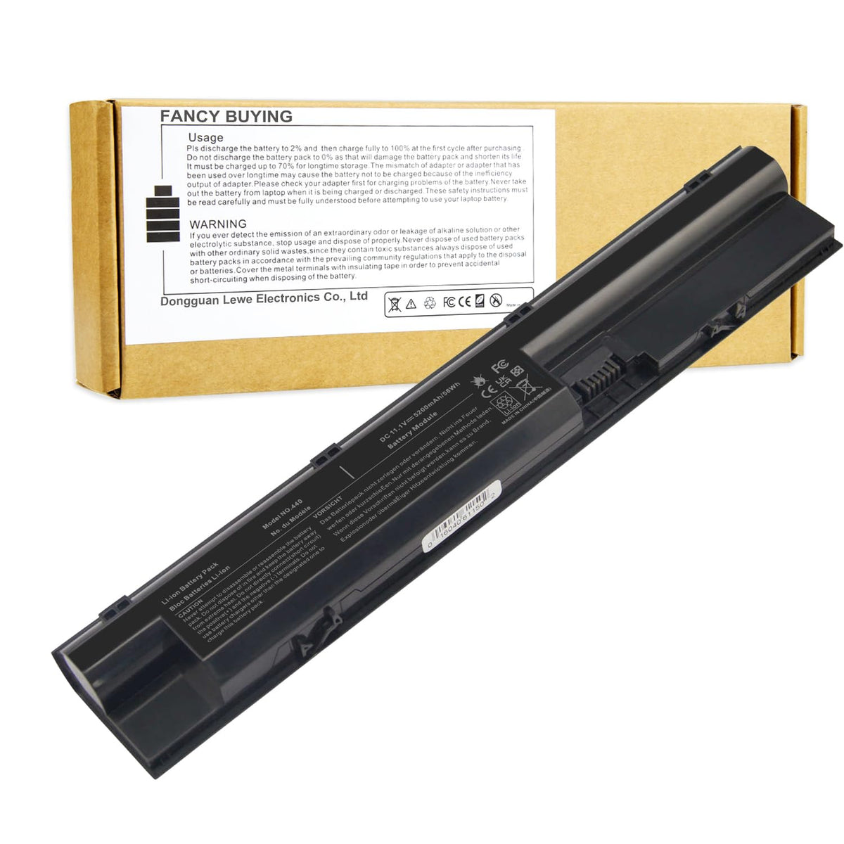 Fancy Buying front view of battery showing label and fit benefit