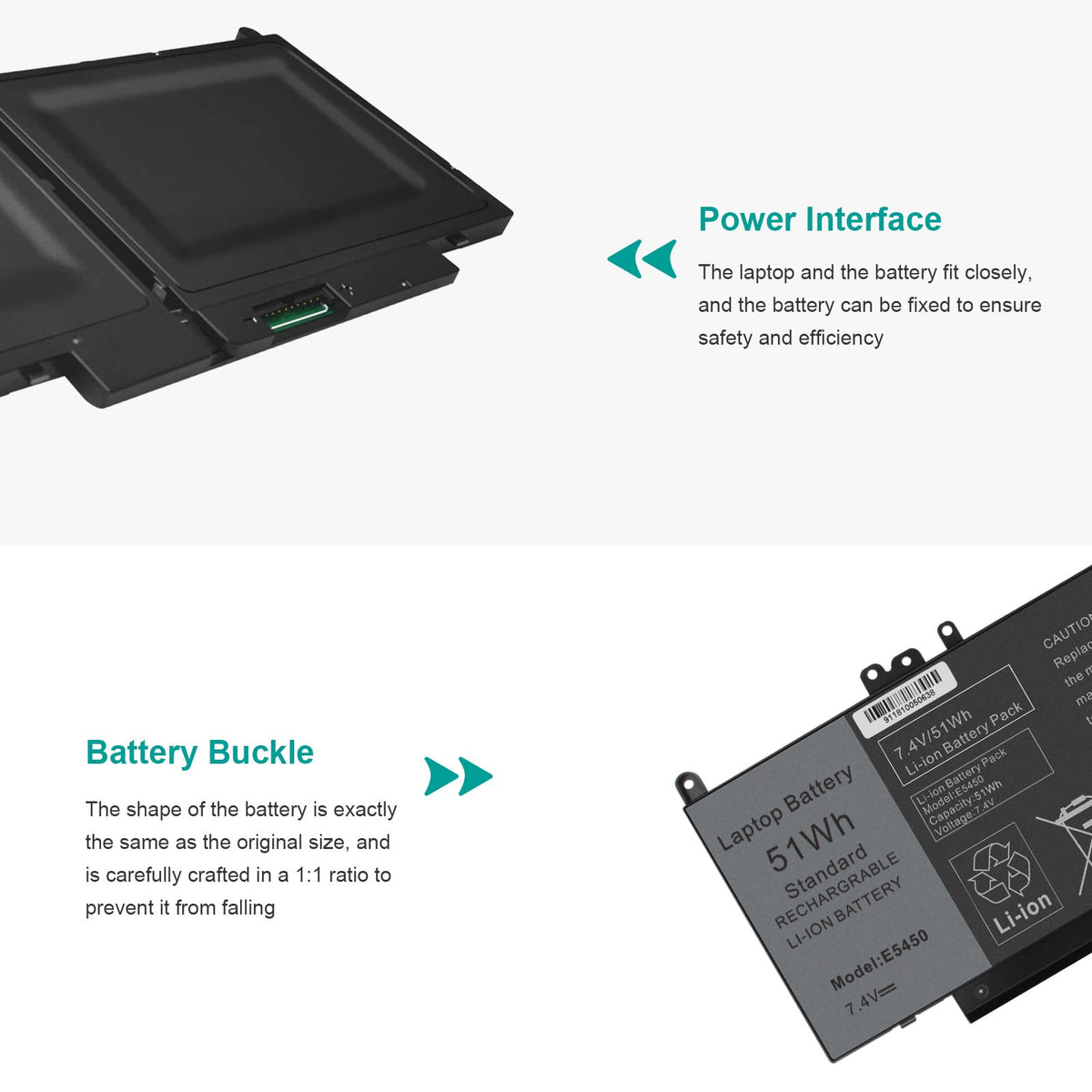 Fancy Buying connector detail of G5M10 battery highlighting precise contacts for safe install