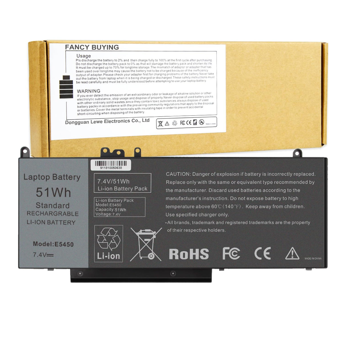 Fancy Buying front view of G5M10 battery showing battery shape and secure fit benefit