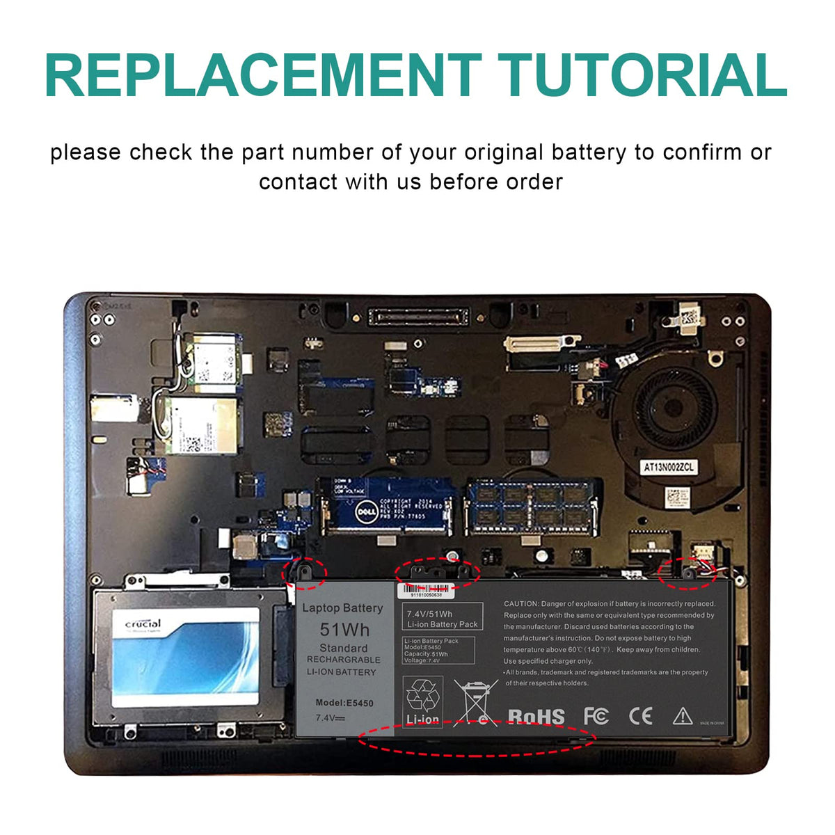 Fancy Buying battery installed in Dell Latitude demonstrating quick replacement and restored power