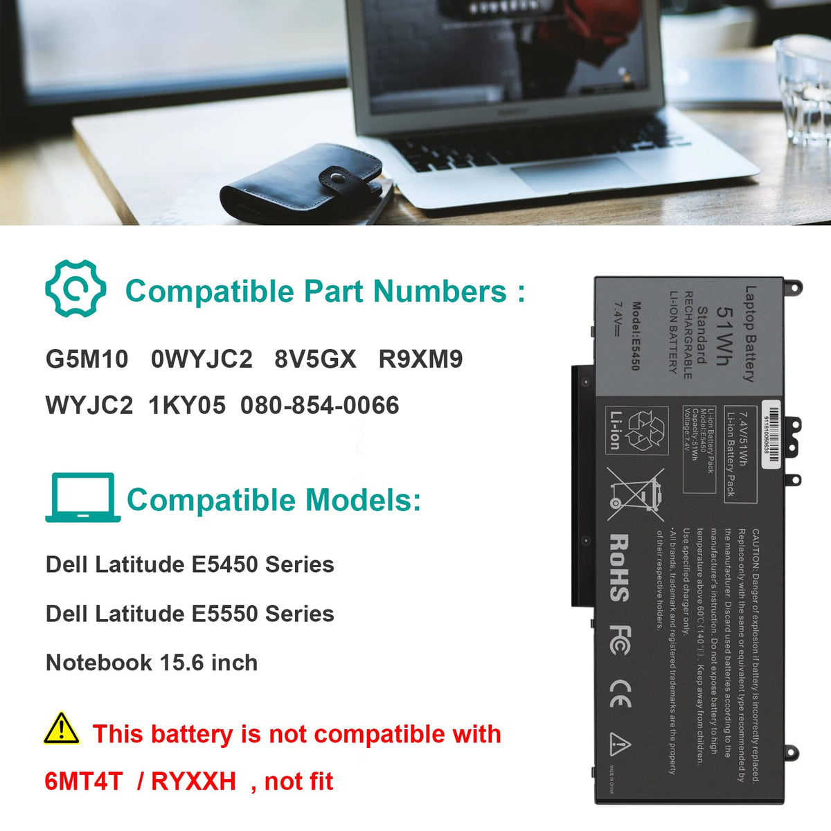 Fancy Buying side profile of G5M10 battery illustrating slim design for correct bay fit
