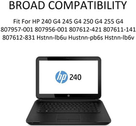Label view of HP HS04 battery compatibility and model numbers