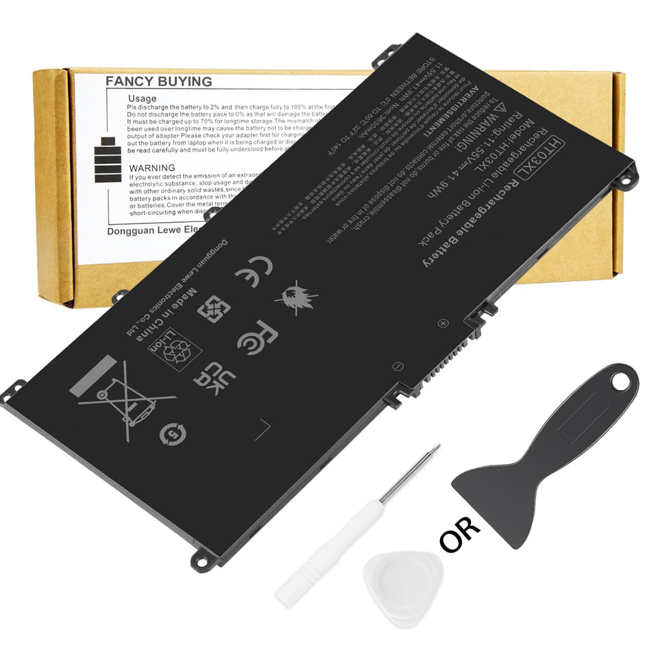 Fancy Buying HT03XL battery front view, reliable replacement for HP Pavilion laptops.