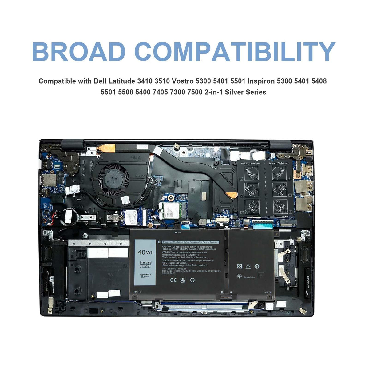 Fancy Buying battery installed in Dell laptop demonstrating restored runtime