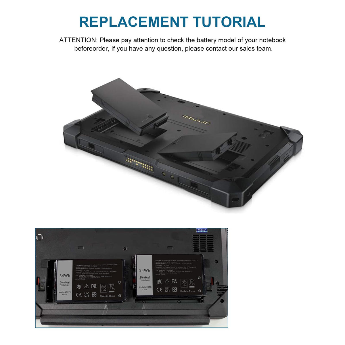 Fancy Buying J7HTX installed in Dell tablet demonstrating drop-in replacement