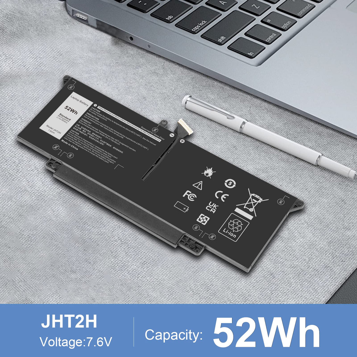 Fancy Buying battery in a laptop on a café table, enables productive work away from desk