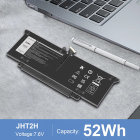 Fancy Buying battery in a laptop on a café table, enables productive work away from desk