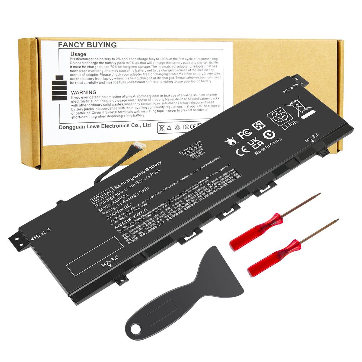 Fancy Buying KC04XL front view showing exact replacement fit and restored battery life