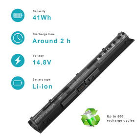Fancy Buying KI04 battery side contacts highlighting secure connection for HP Pavilion laptops