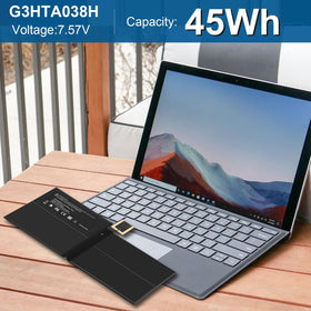 Fancy Buying Surface Pro on desk after battery replacement showing renewed usability