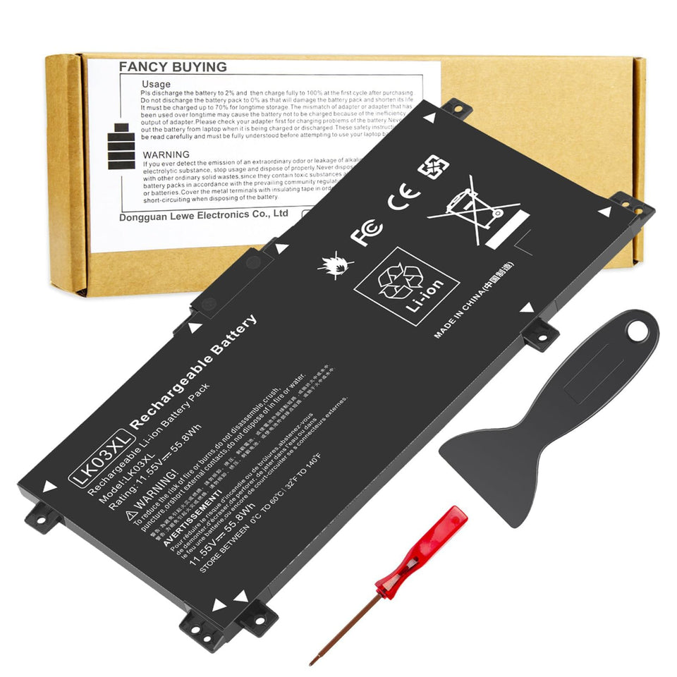 Fancy Buying battery front packaging showing model and compatibility benefits