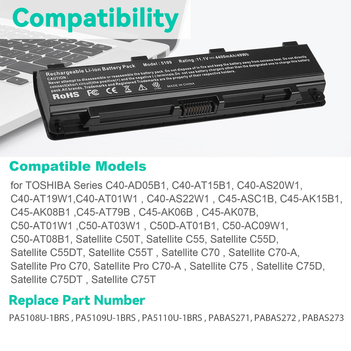 Fancy Buying battery next to ruler illustrating compact size and easy swap