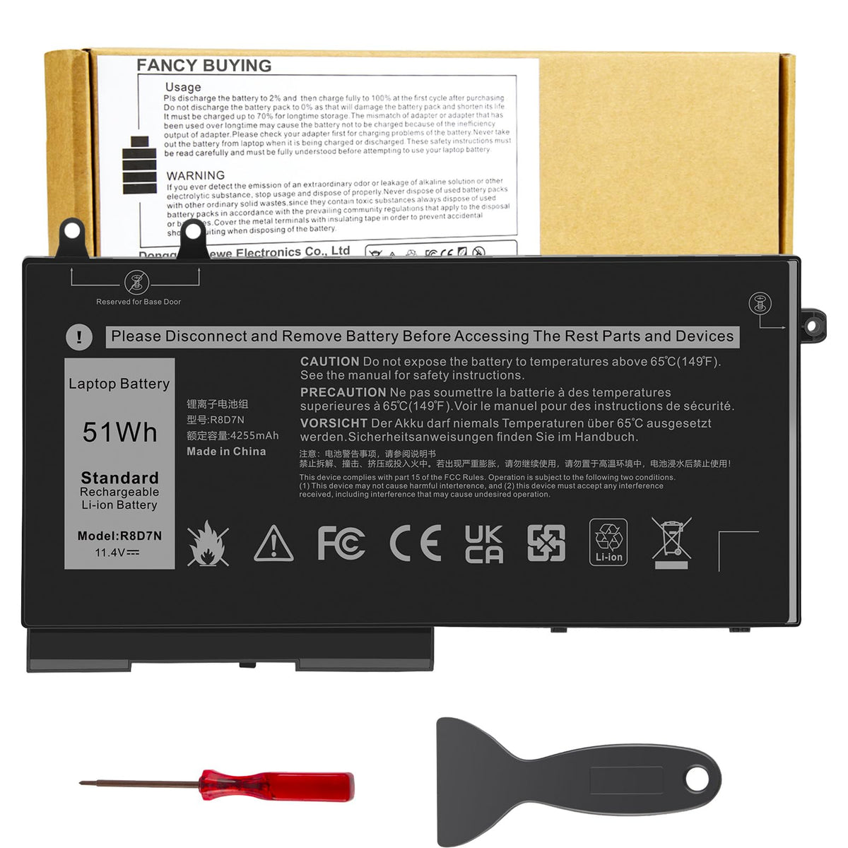 Fancy Buying R8D7N front view showing compact battery and improved portability