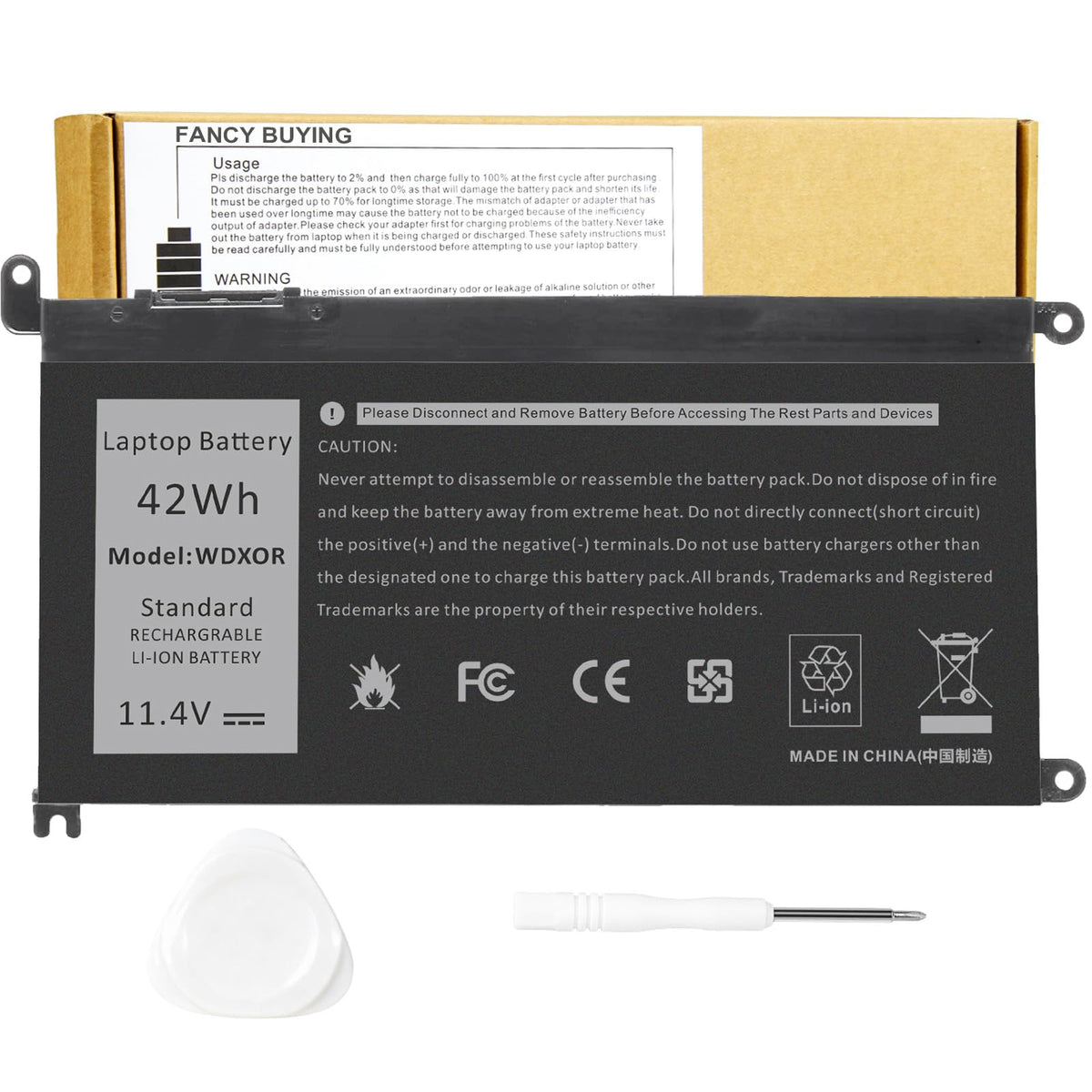 Fancy Buying WDX0R front packaging showing battery model and fit benefit