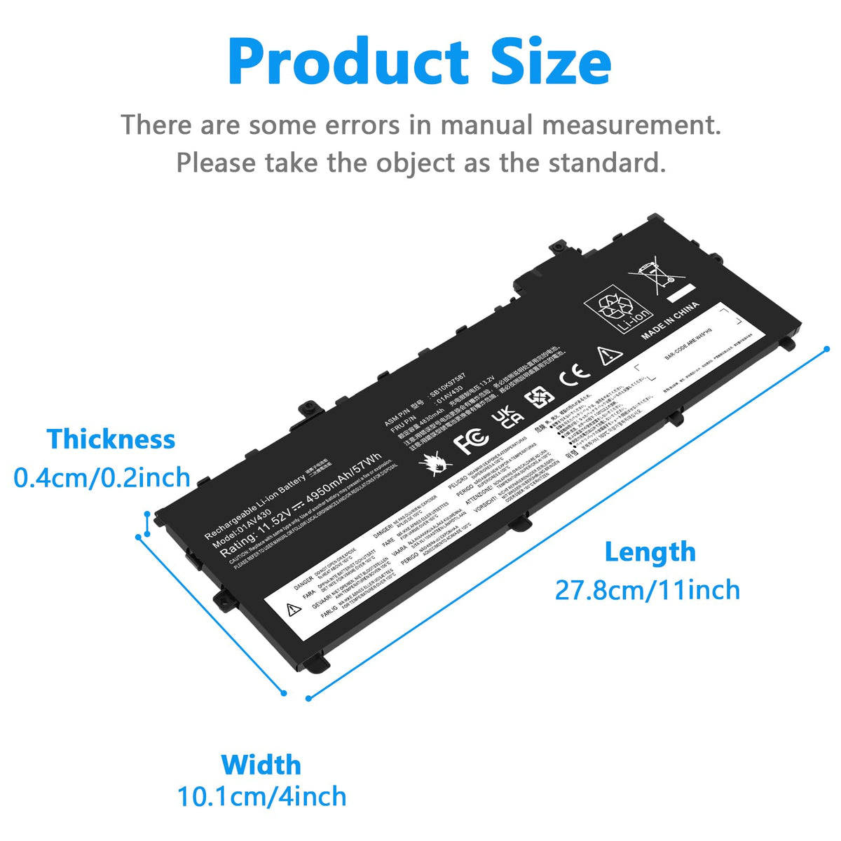 Fancy Buying battery label closeup showing part numbers for correct fit benefit