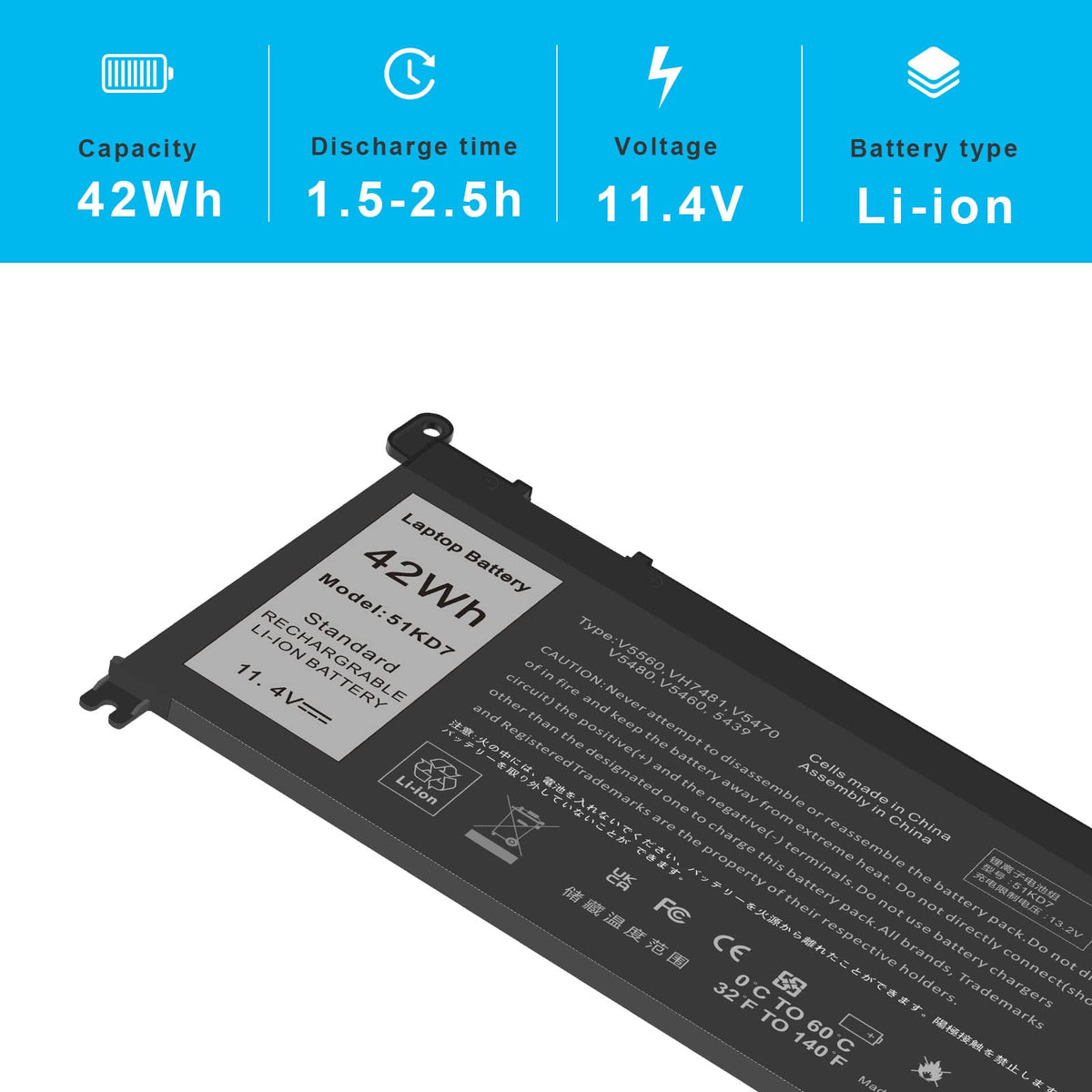Fancy Buying battery installed in Dell 5190 showing direct compatibility
