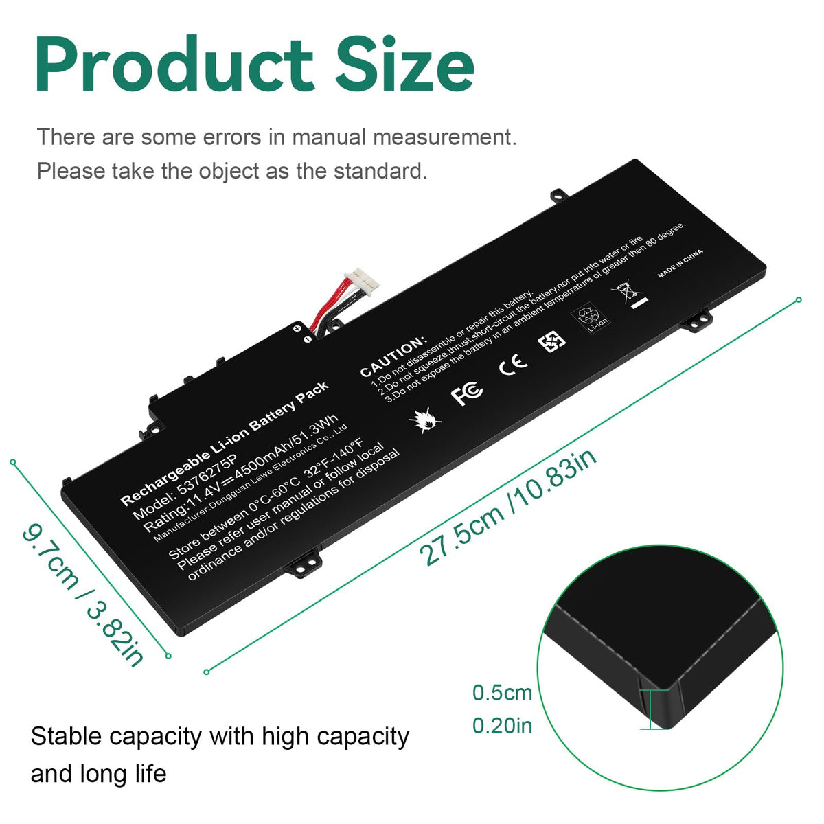 Fancy Buying battery top label close-up displaying voltage and capacity for clarity