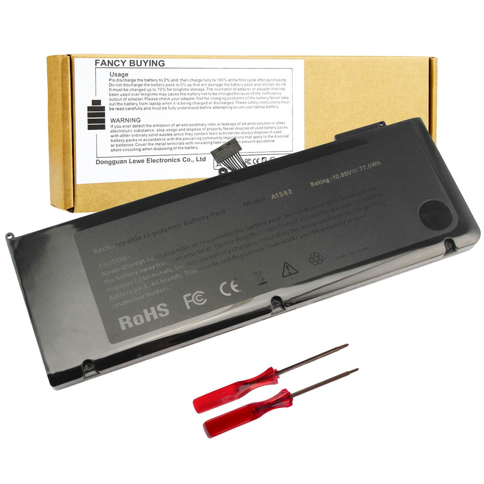 Fancy Buying A1382 front package view showing battery and included tools for easy swap