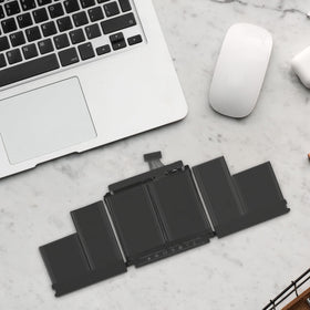 Fancy Buying A1417 placed on a desk with MacBook to show real-world use
