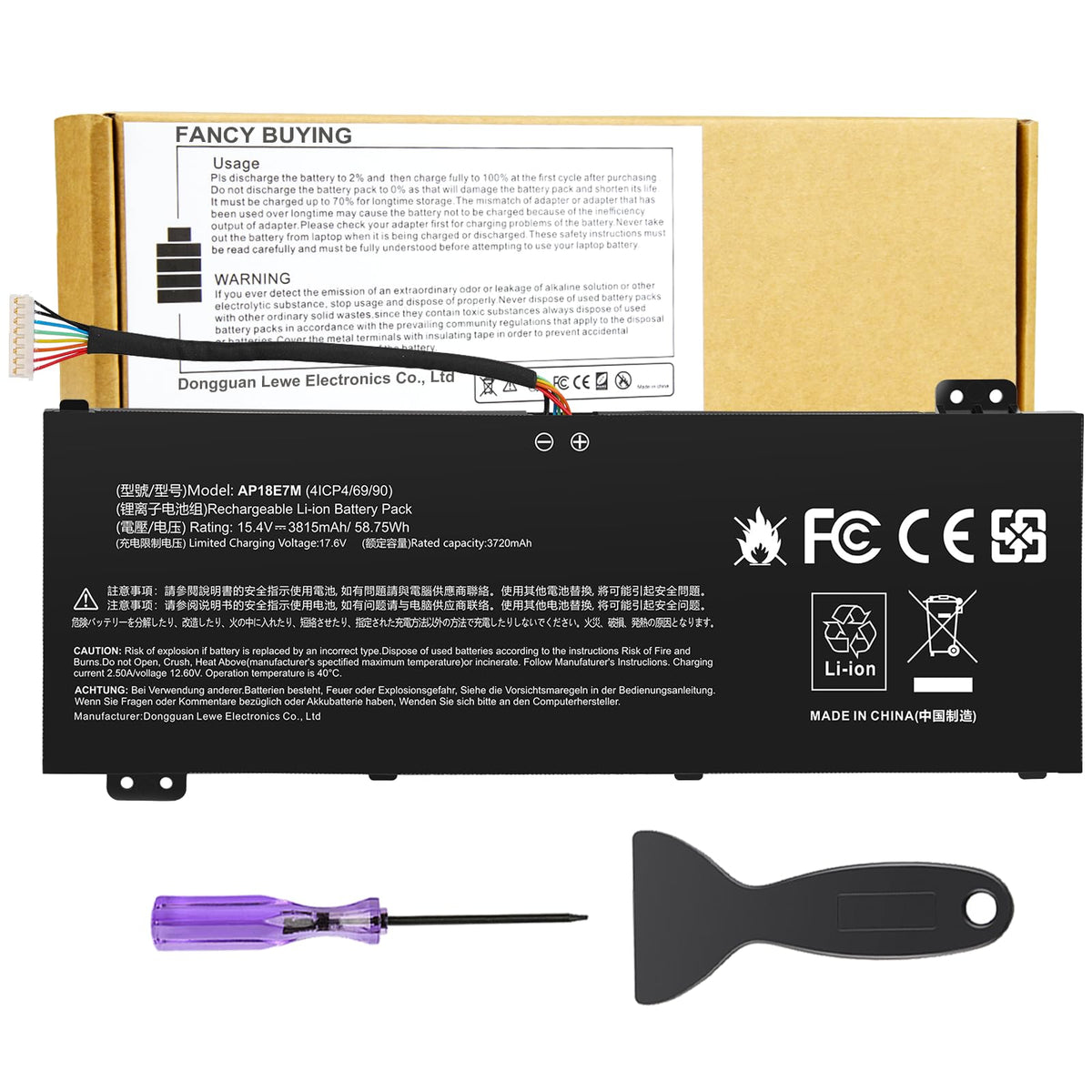 Fancy Buying AP18E7M front view showing compact battery and correct fit