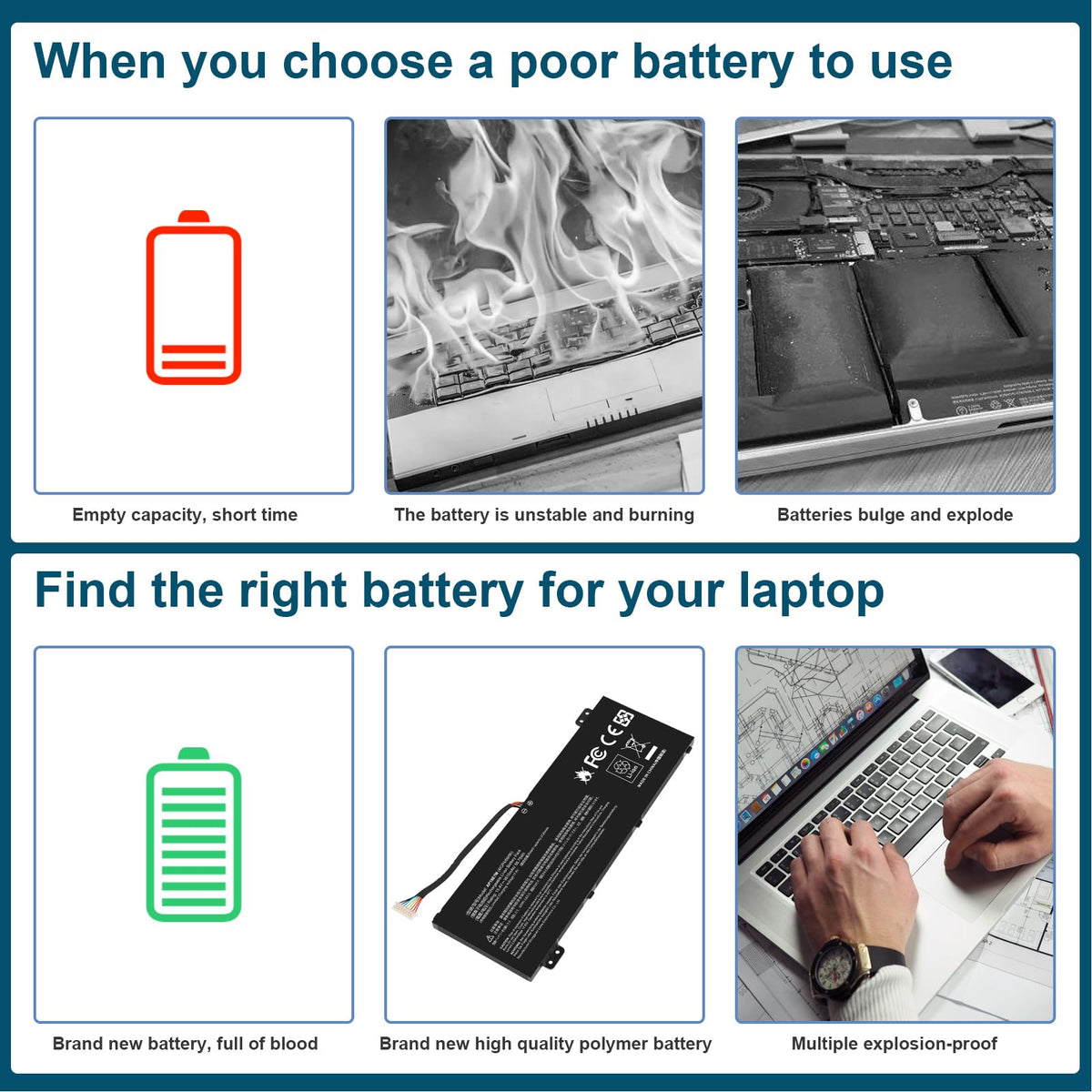 Fancy Buying AP18E7M in a workspace with laptop showing longer runtime benefit