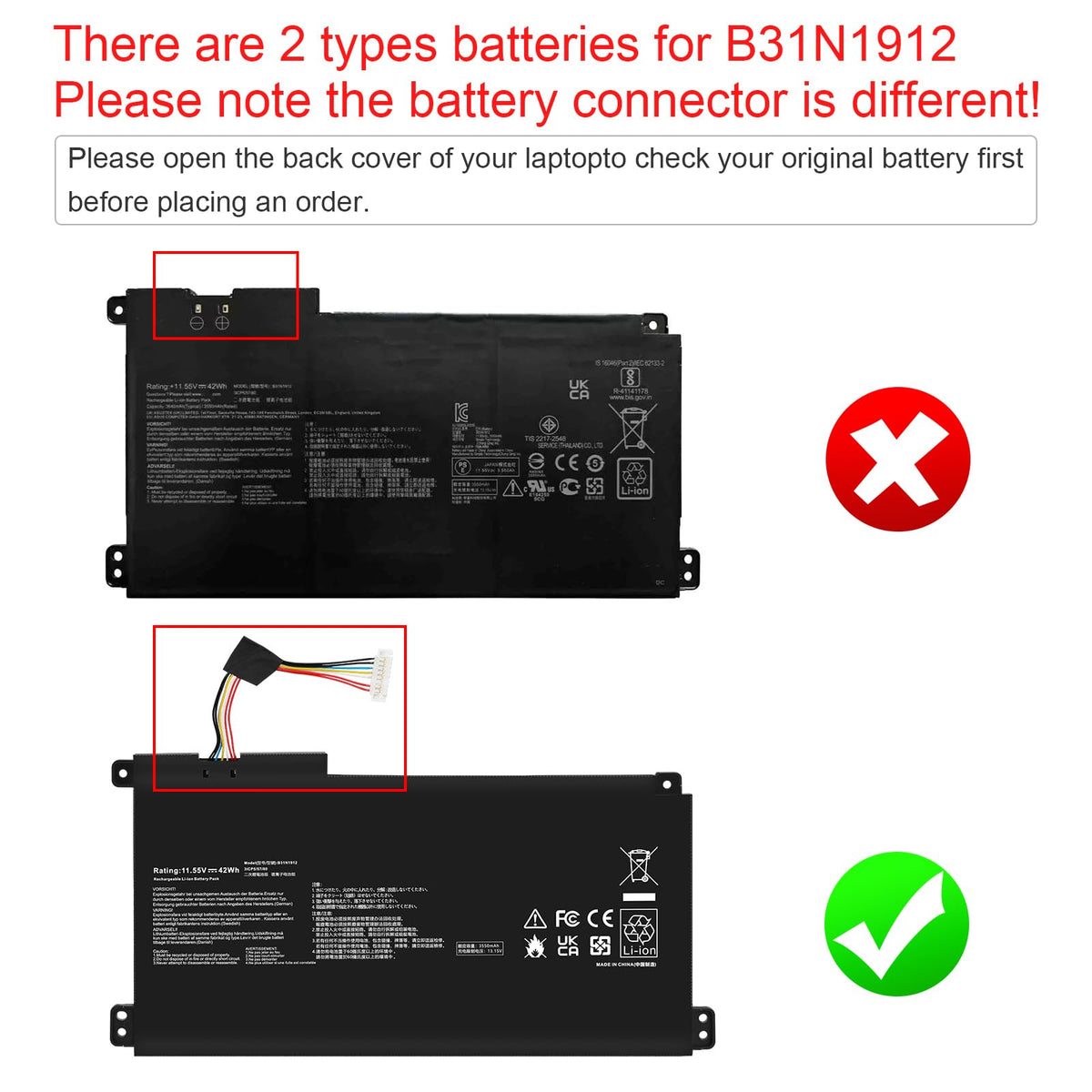 Fancy Buying B31N1912 top label closeup showing model and safe specs