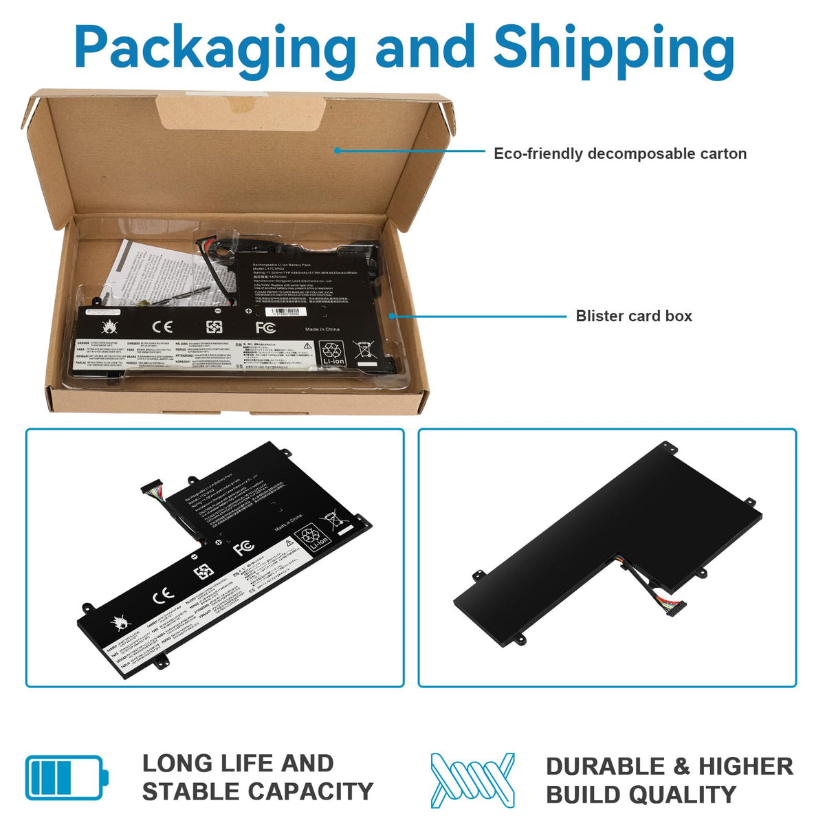 Fancy Buying battery next to ruler showing slim profile and space-saving design