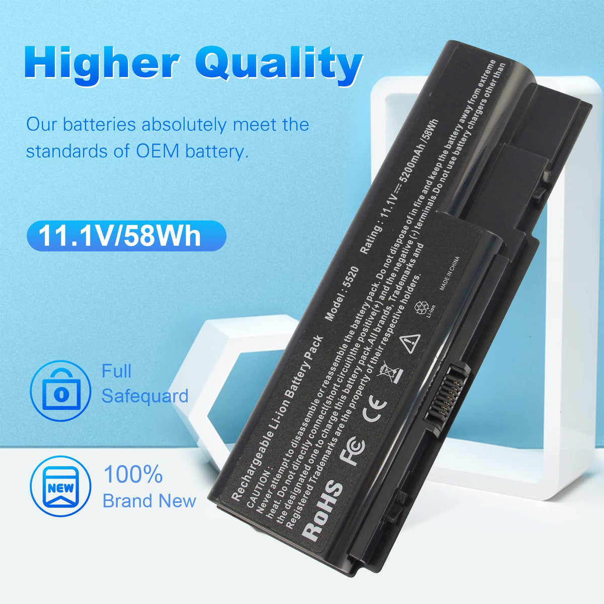 Fancy Buying battery side profile showing slim design and space-saving benefit