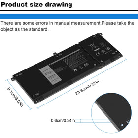 Fancy Buying battery top label close-up showing part numbers and fit details