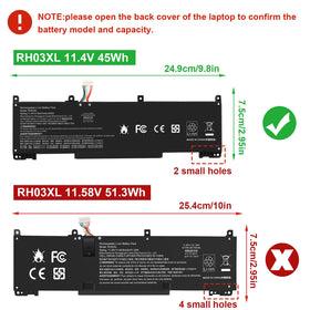 Fancy Buying battery label close-up showing model and clear compatibility info