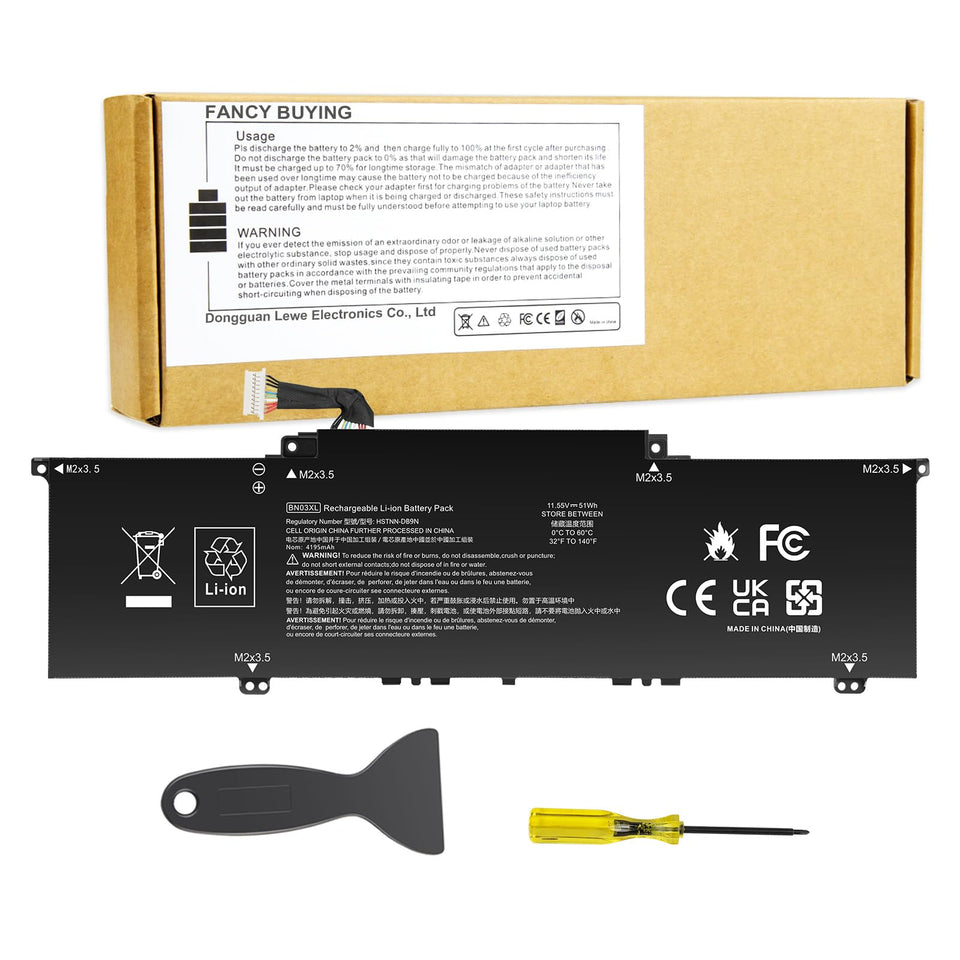 Fancy Buying BN03XL front view showing battery shape and brand, ensures correct model match