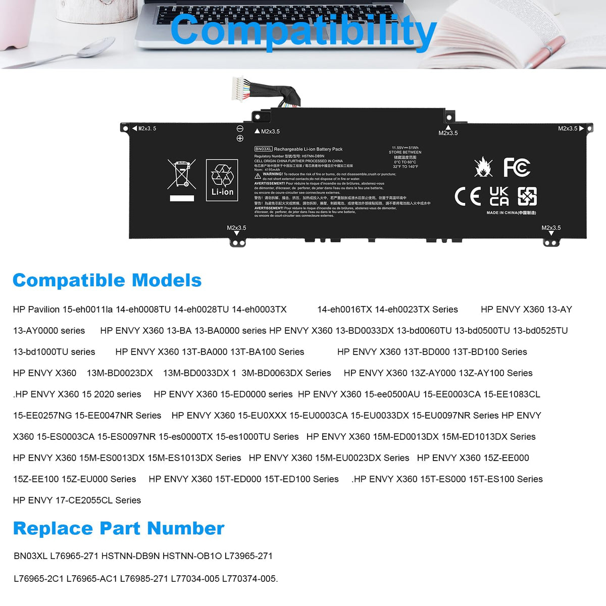 Fancy Buying BN03XL installed inside HP Envy X360, restores original runtime and mobility