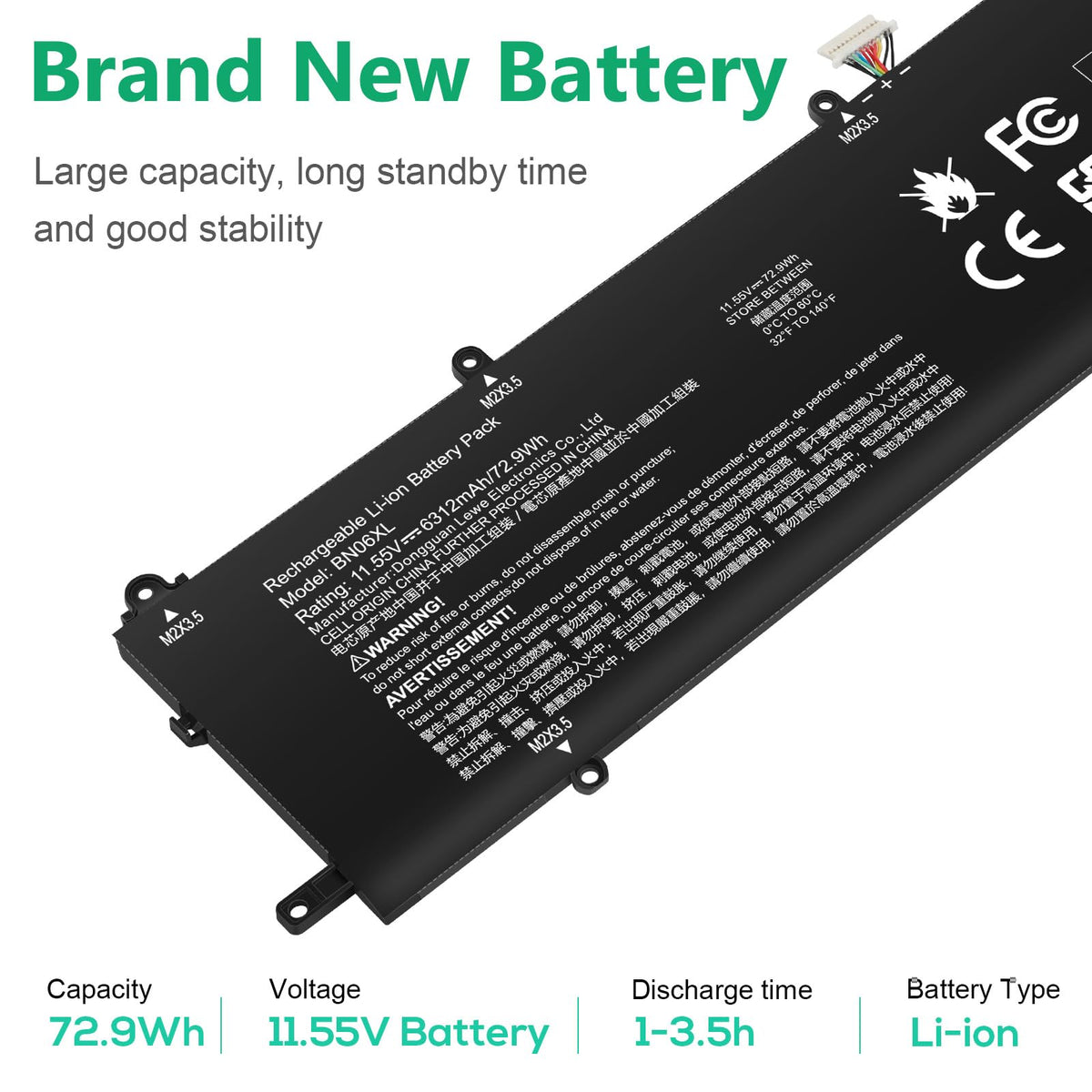 Fancy Buying certification label closeup highlighting CE FCC safety