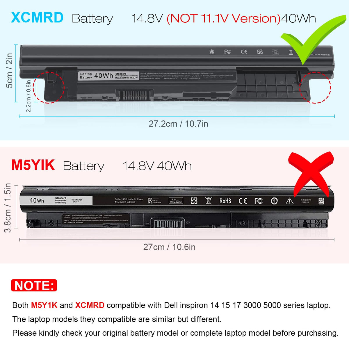 Fancy Buying Dell Inspiron 40Wh battery packaging shows ready-to-install replacement