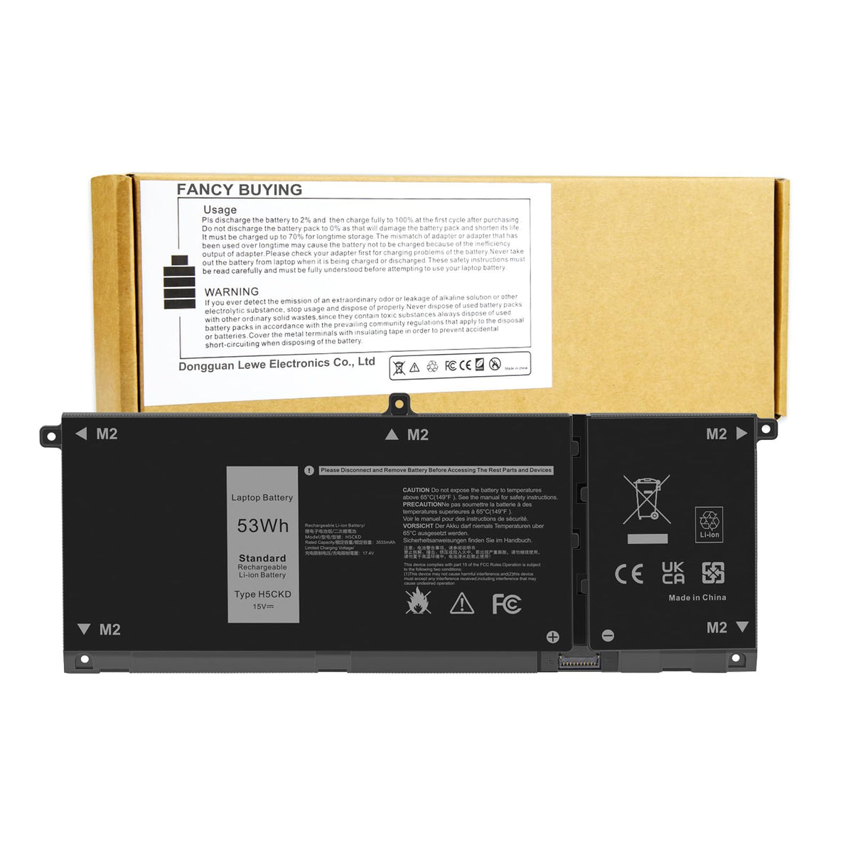 Fancy Buying front packaging showing H5CKD battery and compatibility benefits