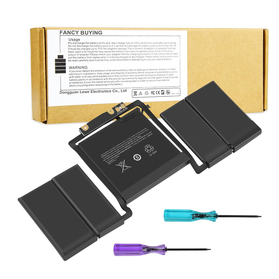 Fancy Buying front view showing battery packaging and quick benefit