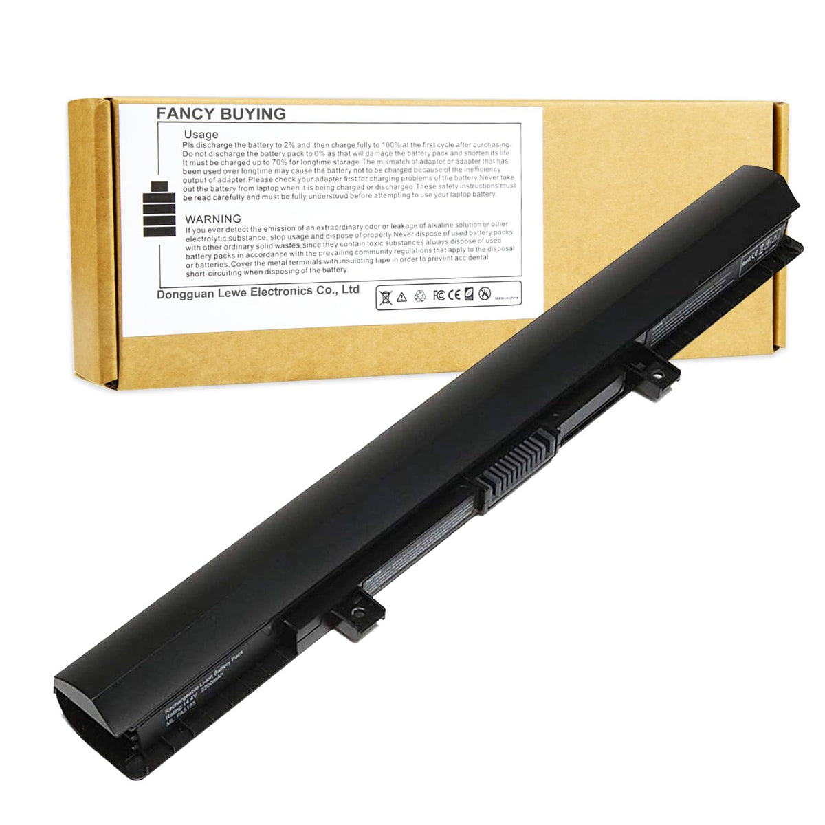 Fancy Buying front view of PA5195U battery showing model and fit benefits