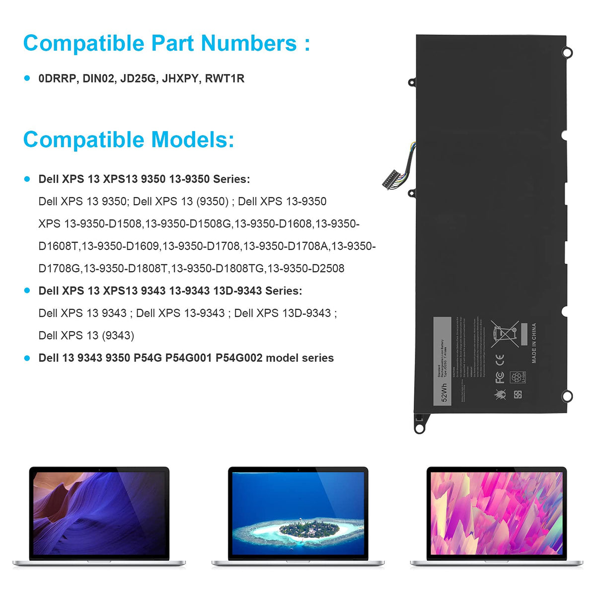 Fancy Buying battery installed in an open Dell XPS 13 demonstrating easy swap