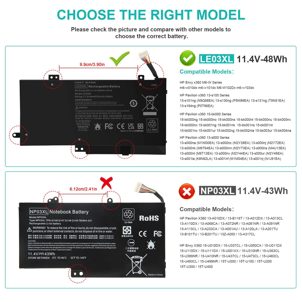 Fancy Buying battery top view displaying compact design and fit