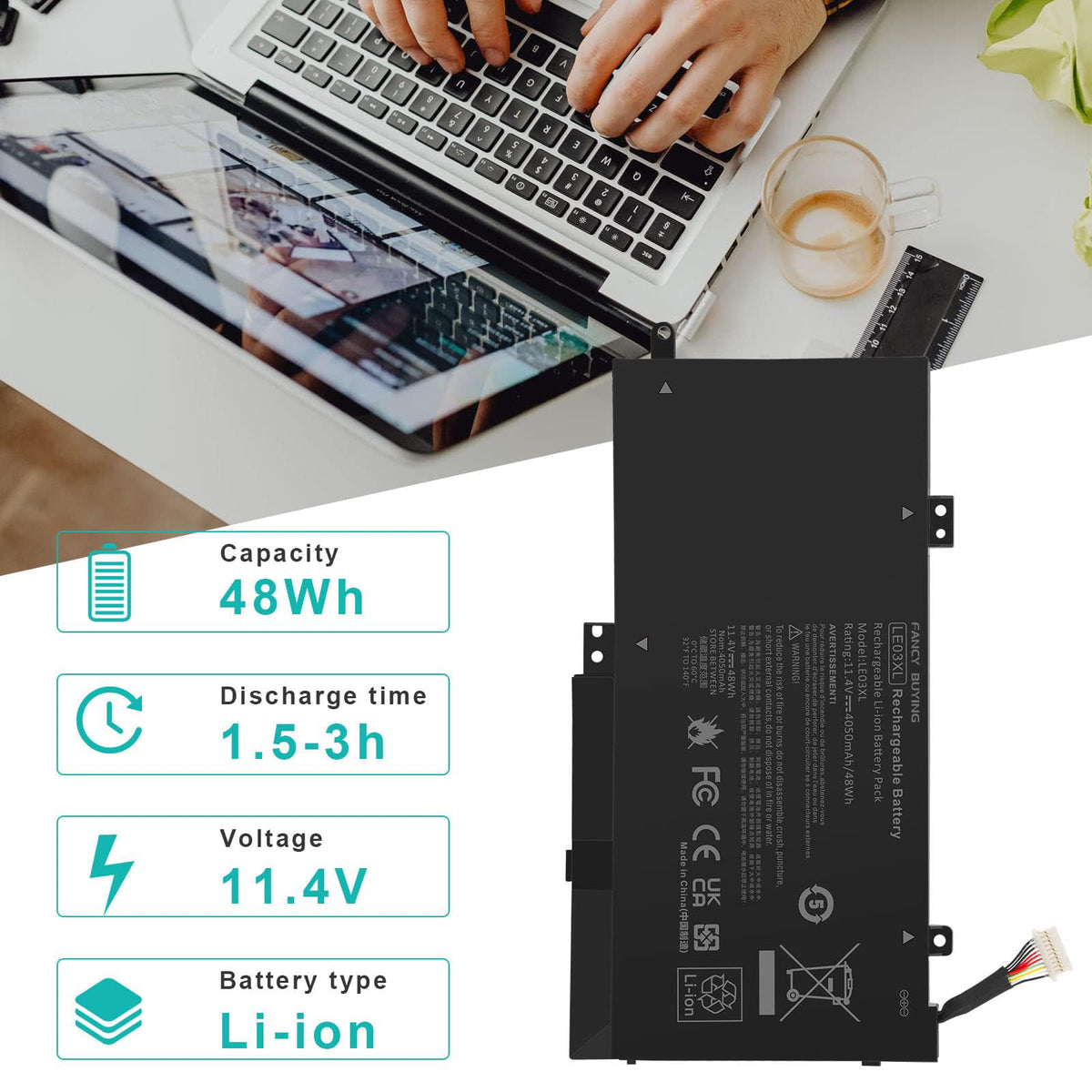 Fancy Buying battery label with specifications for correct matching
