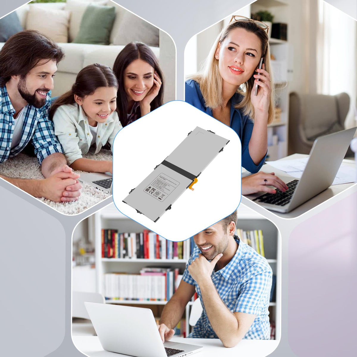 Fancy Buying lifestyle shot with Chromebook in use showing longer battery life