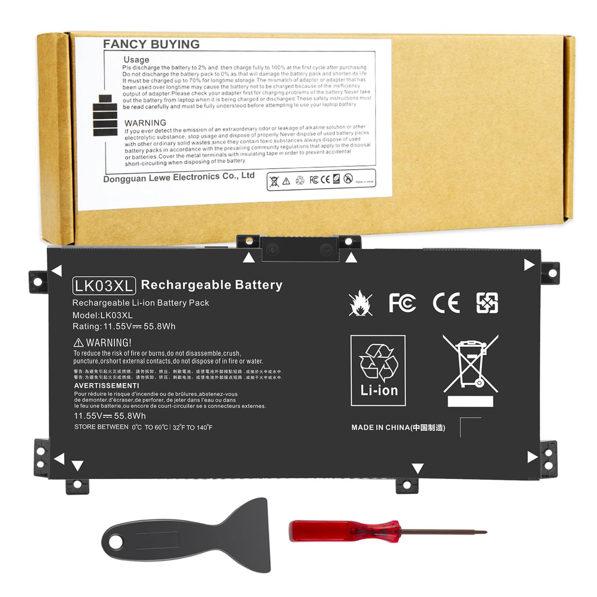 Fancy Buying LK03XL front packaging shows replacement battery and box, dependable power