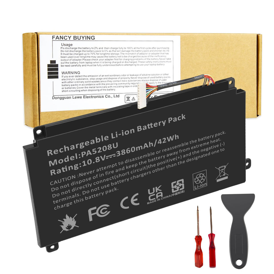 Fancy Buying battery front packaging showing model and compatibility, ensures correct purchase